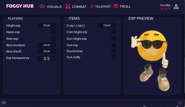 Foggy Hub — мощный скрипт на ММ2 с ESP, Aimbot