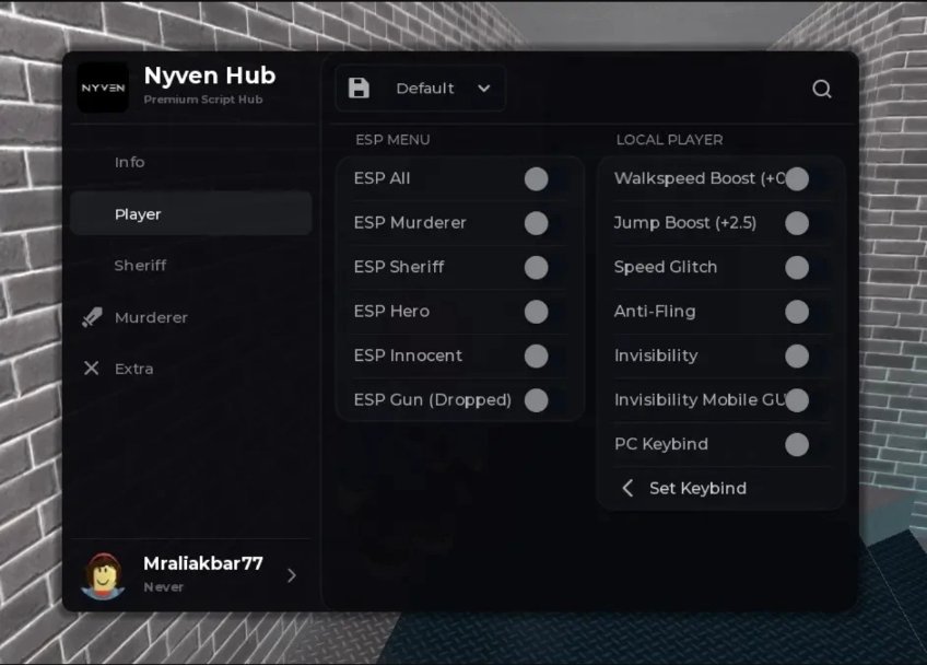 Nyven Hub — Лучший скрипт на ММ2 без ключа